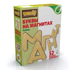 Конструктор Вуди (Woody) деревянный "Буквы на магнитах" на украинском языке