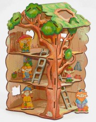 Конструктор Вуди (Woody) деревянный "Дом-дерево" для Лешиков